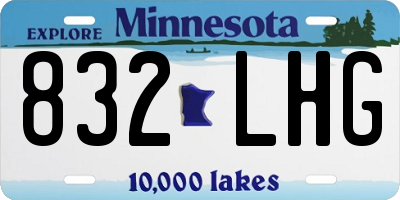 MN license plate 832LHG