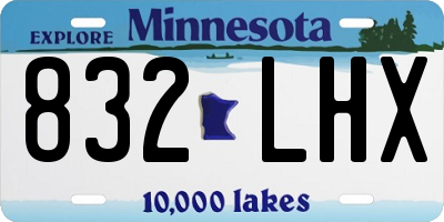 MN license plate 832LHX