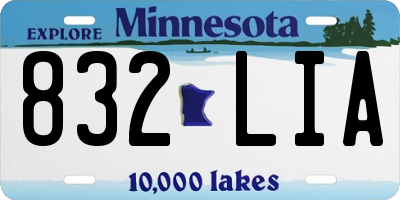 MN license plate 832LIA