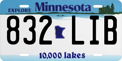 MN license plate 832LIB