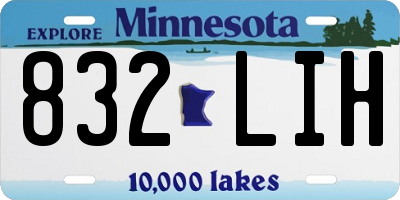 MN license plate 832LIH