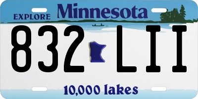 MN license plate 832LII