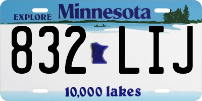MN license plate 832LIJ