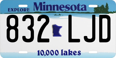 MN license plate 832LJD