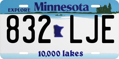 MN license plate 832LJE