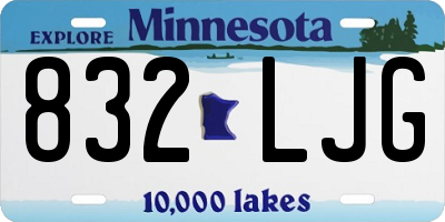 MN license plate 832LJG