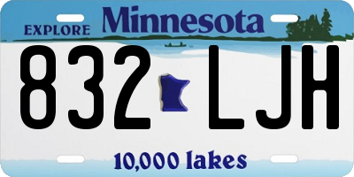 MN license plate 832LJH