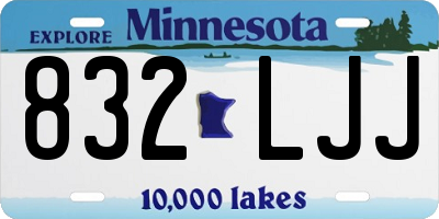 MN license plate 832LJJ