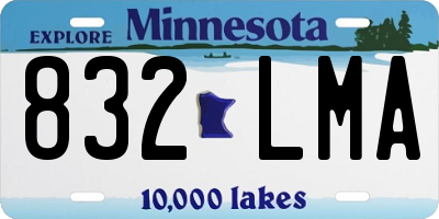 MN license plate 832LMA