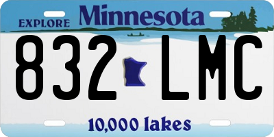 MN license plate 832LMC