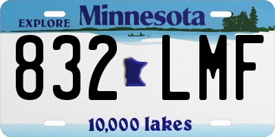MN license plate 832LMF