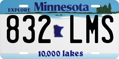 MN license plate 832LMS