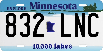 MN license plate 832LNC