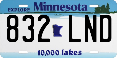 MN license plate 832LND