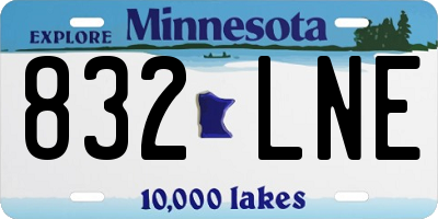 MN license plate 832LNE
