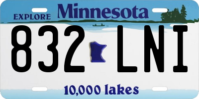 MN license plate 832LNI