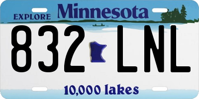 MN license plate 832LNL