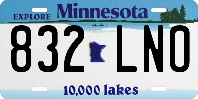 MN license plate 832LNO