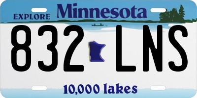 MN license plate 832LNS