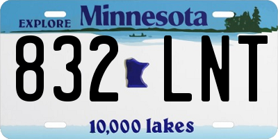 MN license plate 832LNT