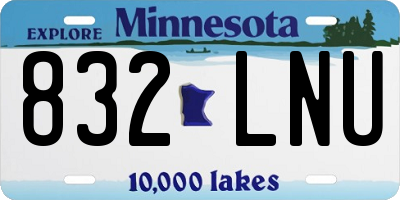MN license plate 832LNU