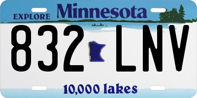 MN license plate 832LNV