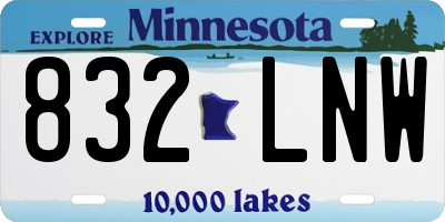 MN license plate 832LNW