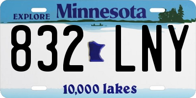 MN license plate 832LNY