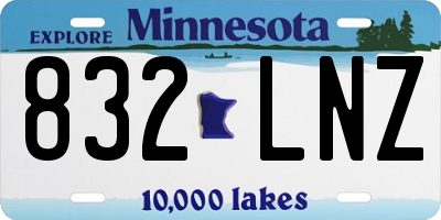 MN license plate 832LNZ