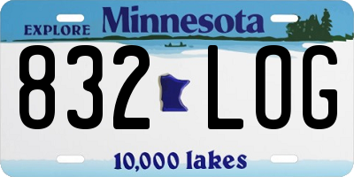 MN license plate 832LOG
