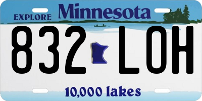 MN license plate 832LOH