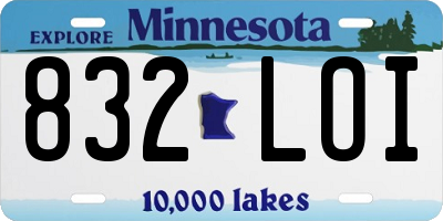 MN license plate 832LOI