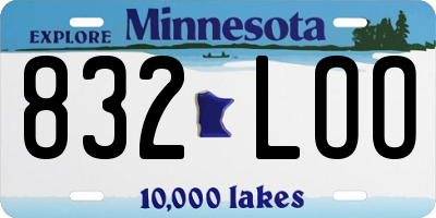 MN license plate 832LOO