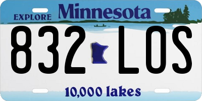 MN license plate 832LOS