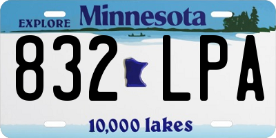 MN license plate 832LPA