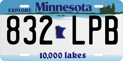 MN license plate 832LPB