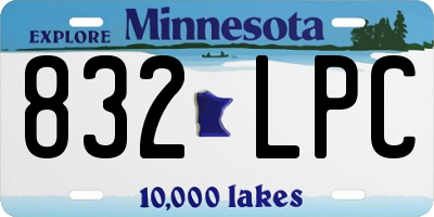 MN license plate 832LPC