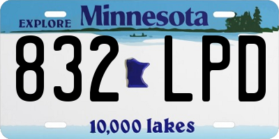 MN license plate 832LPD