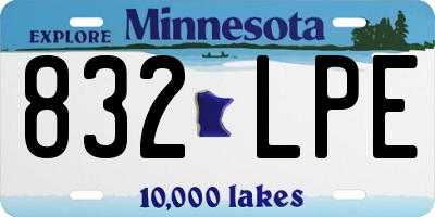 MN license plate 832LPE