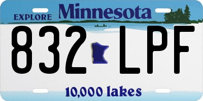 MN license plate 832LPF