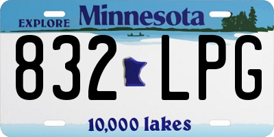 MN license plate 832LPG