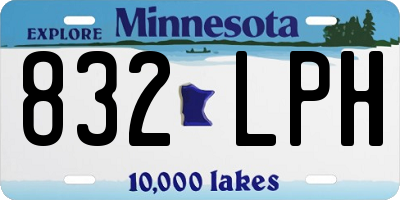 MN license plate 832LPH
