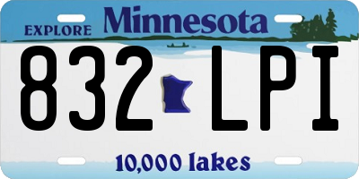 MN license plate 832LPI