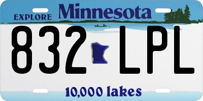 MN license plate 832LPL