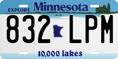 MN license plate 832LPM