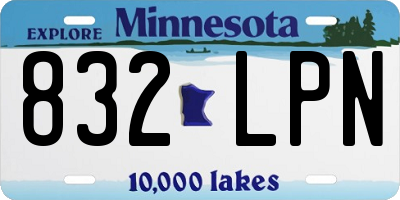 MN license plate 832LPN