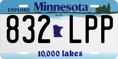 MN license plate 832LPP