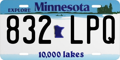 MN license plate 832LPQ