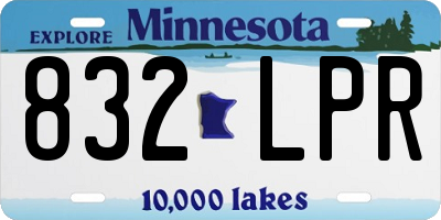 MN license plate 832LPR