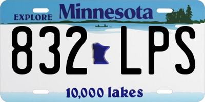 MN license plate 832LPS